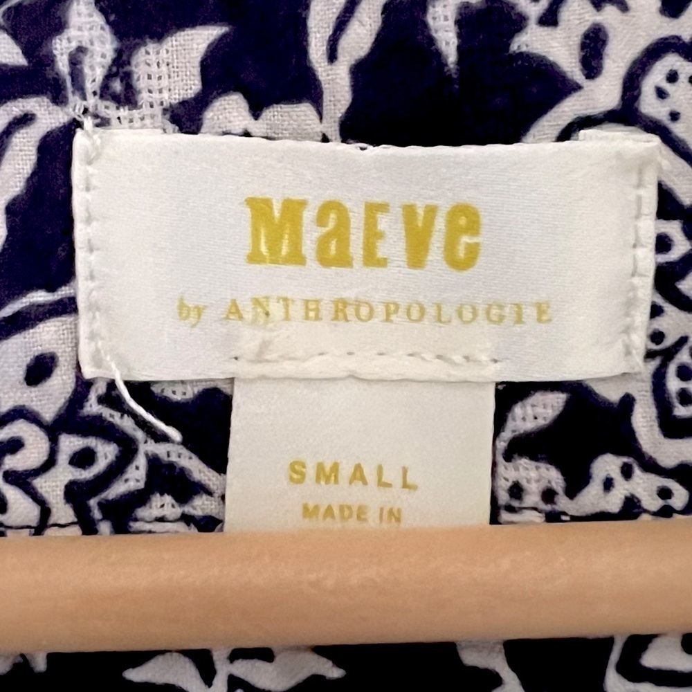 Anthropologie Maeve Carlita Navy Tiered Mixed Floral Cotton Dress NEW - Picture 5 of 16